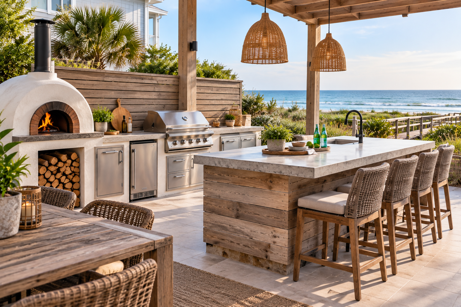 Best Outdoor Kitchen Features for Coastal Homes in Surf City, NC